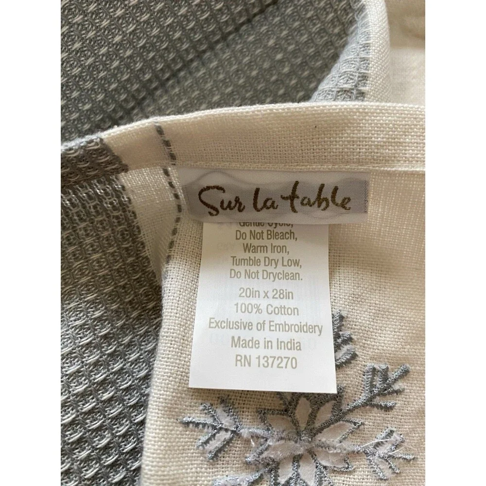 Sur La Table Snowflake Kitchen Towel New